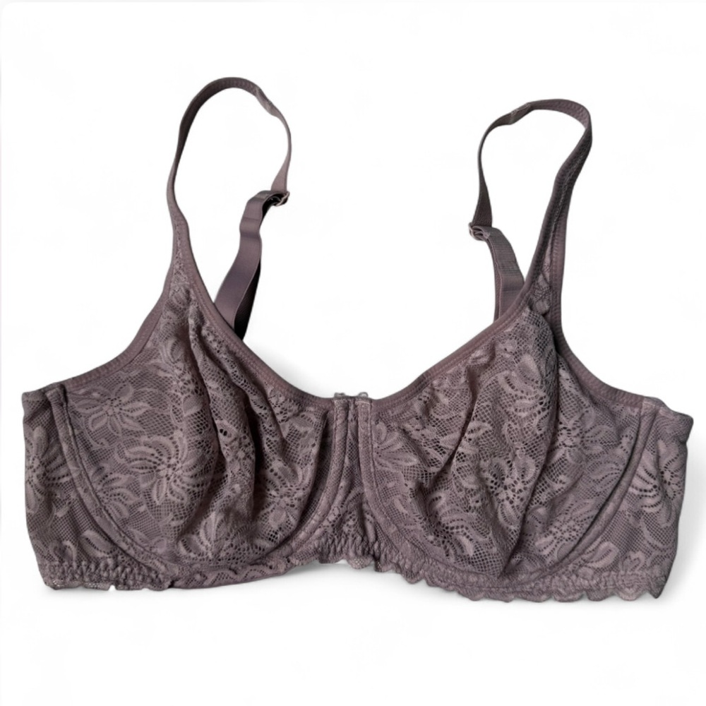 Wacoal Soft Sense Underwire Bra 40D Lace Full Coverage Comfort Unlined 851334